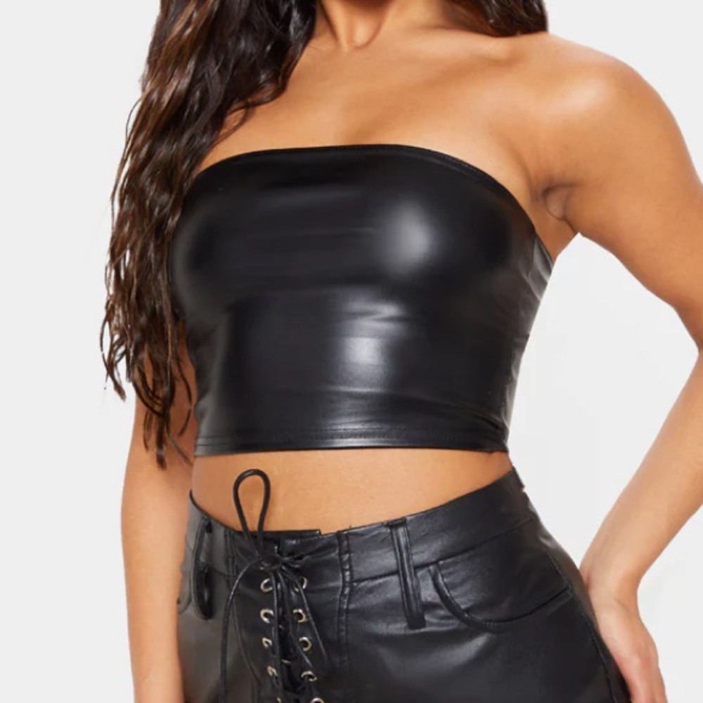 Black Bandeau Crop Top